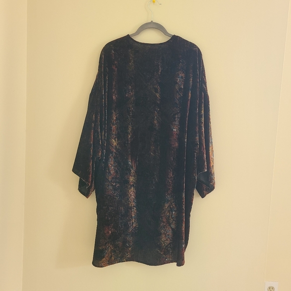 Velvet Open Front Kimono Robe - Picture 2 of 4